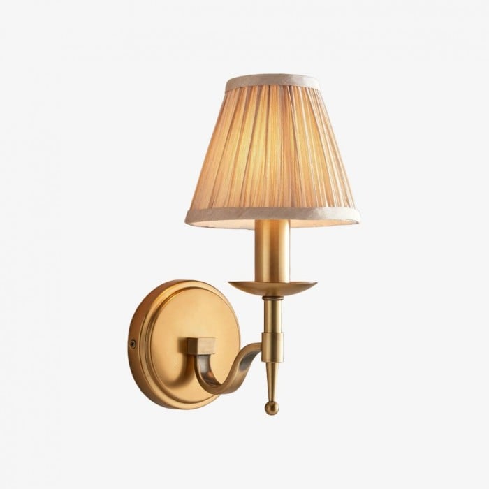 Applique da parete tradizionale in ottone Tela - Applique classica con braccio curvo per soggiorno e corridoio HL2032