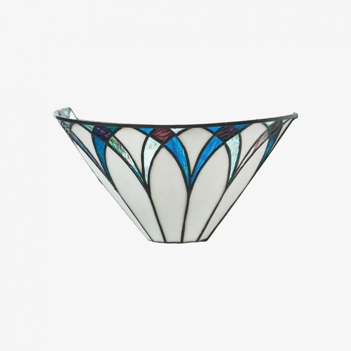 TF Allanton Wandlamp met glas-in-lood - Vintage Art Deco Stijl Metaal voor Woonkamers en Hales HL2012