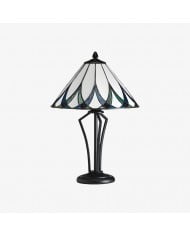 Lámpara de mesa cónica TF Allanton - Vidrio geométrico vintage para mesita de noche y estudio HL2050