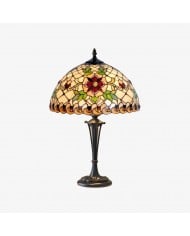 TF Angelique Art Nouveau tafellamp van gebrandschilderd glas - handgemaakt bloemenontwerp voor de woonkamer HL2099
