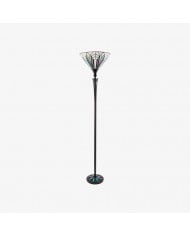 Lámpara de pie Vellaro de latón con pantalla de tela - Lámpara de pie moderna para salón o dormitorio HL1876