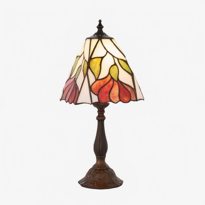 Lampe de table décorative TF Botanica - Lampe en verre à motif floral coloré pour intérieurs chaleureux HL2199
