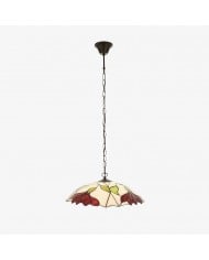 TF Brooklyn Acorn hanglamp met één lichtpunt, gebrandschilderd glasdesign - Tiffany vintage stijl voor eetkamer en hal HL2108