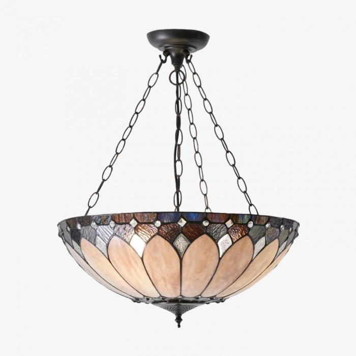 TF Brooklyn Inverted Pendant - Deco Glass Pendant Light with Adjustable Chain for Home Spaces HL2184