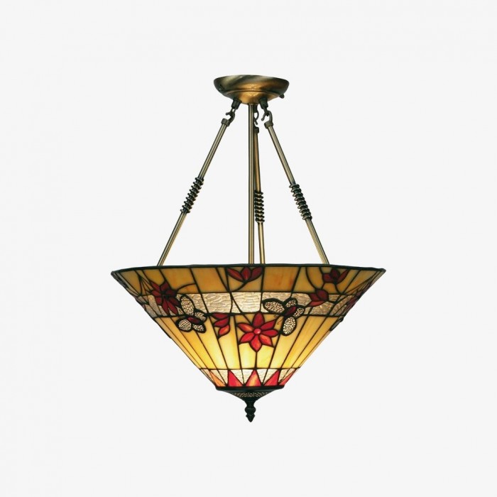 Lampada a sospensione a farfalla TF - Lampada a sospensione in vetro colorato in stile Art Nouveau per soggiorno HL2126