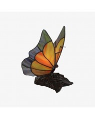 TF Camillo Dragonfly Stained Glass Table Lamp - Art Nouveau Tiffany Style with Scalloped Edge for Living Room and Bedroom HL2156