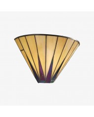 Applique da parete Glowvera - Applique moderna con paralume in vetro e struttura in metallo ondulato per corridoio HL1862