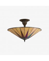 Lámpara de techo Modo - Pantalla de vidrio minimalista con elegante marco de latón para comedor u oficina HL1908