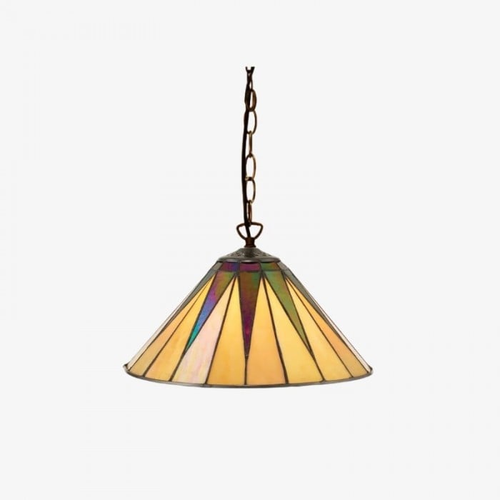 TF Dark Star Tiffany Pendelleuchte – Geometrische Deckenleuchte aus Buntglas für Wohnzimmer HL2062