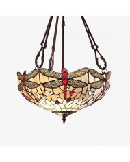 TF Dark Star Tiffany Pendelleuchte – Geometrische Deckenleuchte aus Buntglas für Wohnzimmer HL2062