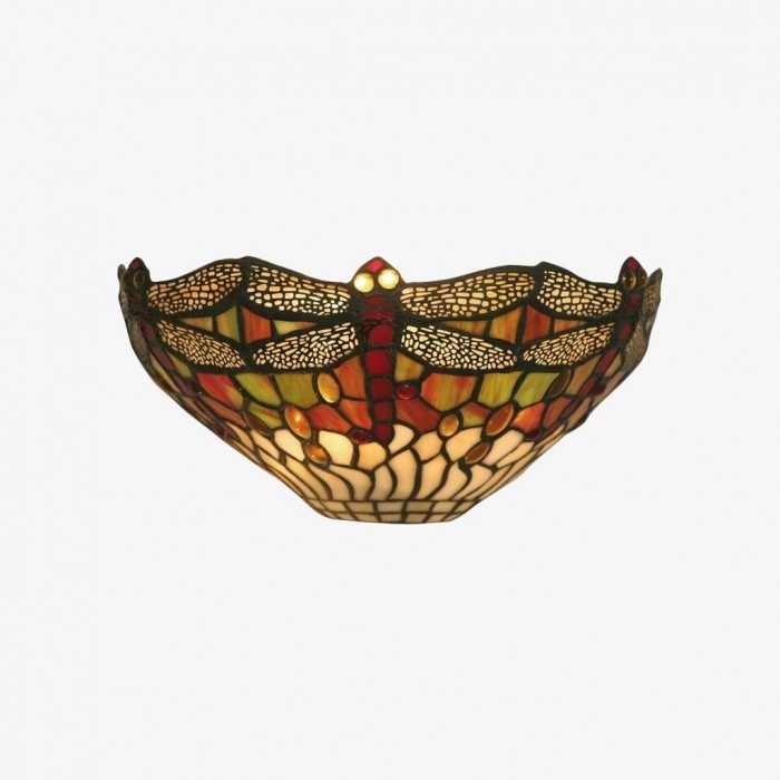 TF Dragonfly Pattern Wall light - Classic Hand-Cut Stained-Glass for Hallways & Bedrooms HL2117