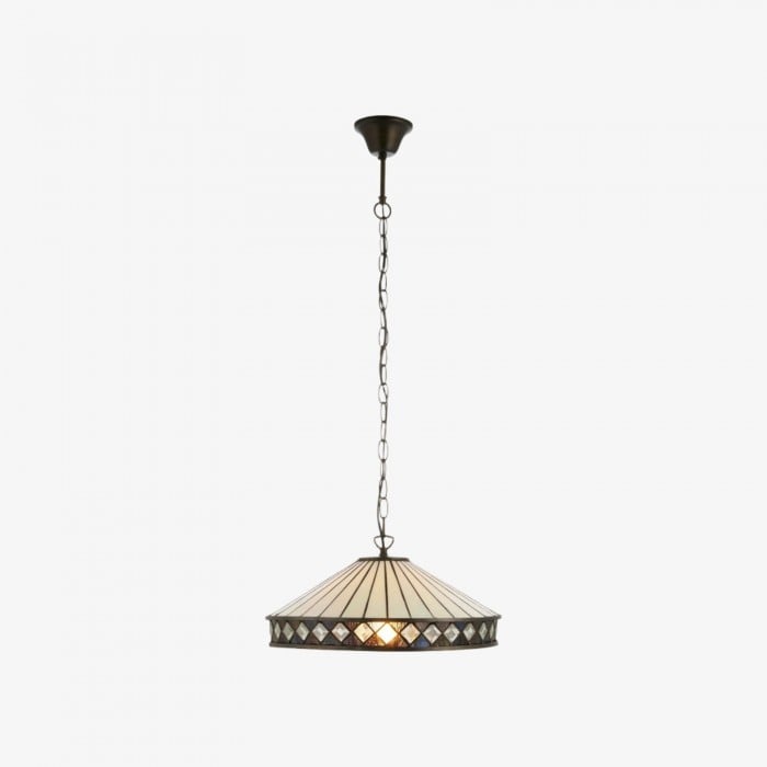 TF Fargo hanglamp - Verlichting in Tiffany-stijl met een Art Deco kap en verstelbare ketting HL2165