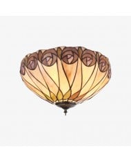 TF Hutchinson Tiffany plafondlamp met Mackintosh rozet voor woon- en eetkamers HL2098