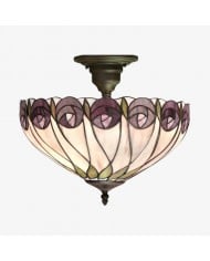 TF Hutchinson Tiffany taklampa - Elegant vintage blommig glaslampa för matsal eller korridor HL2251