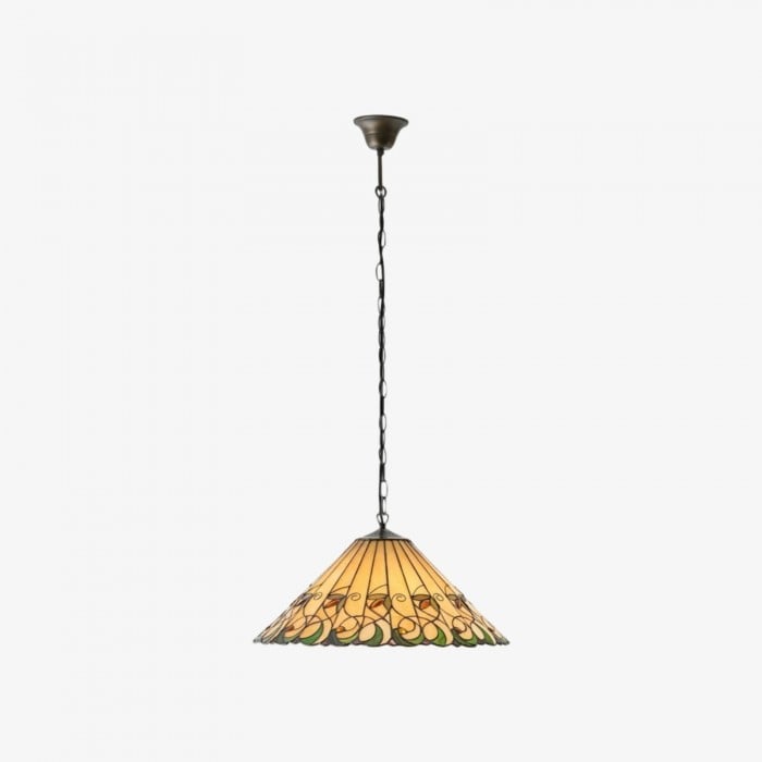 Lámpara de techo TF Jamelia con cúpula de vitral floral vintage para comedores HL2253