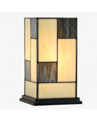 TF Manchester Fyrkantig Bordlampa - Geometrisk Glas och Metall för Sovrum och Vardagsrum HL2257