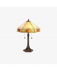 TF Manchester Table Lamp - Vintage-Inspired Stained Glass Table Light for Reading Nook or Bedroom HL2092