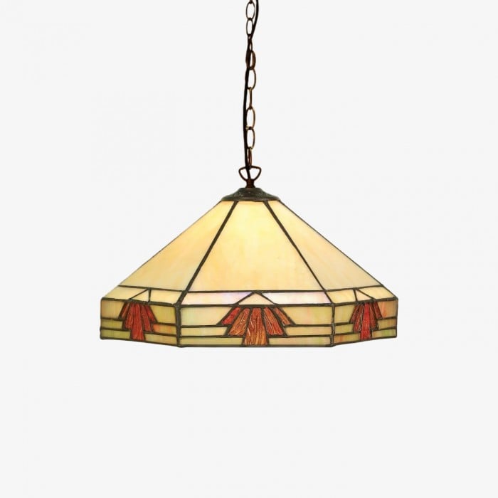 TF Nevada Vintage Stained Glass Pendant - Handcrafted Art Glass Lighting for Dining Areas HL2166