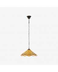 TF Orsino Vintage Art Deco Pendelleuchte - Strukturierte Glasleuchte für Schlafzimmer & Flure HL2095