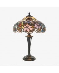 Lampa stołowa TF Sorenia – ciepła lampa witrażowa w stylu kwiatowym do salonu lub sypialni HL2087