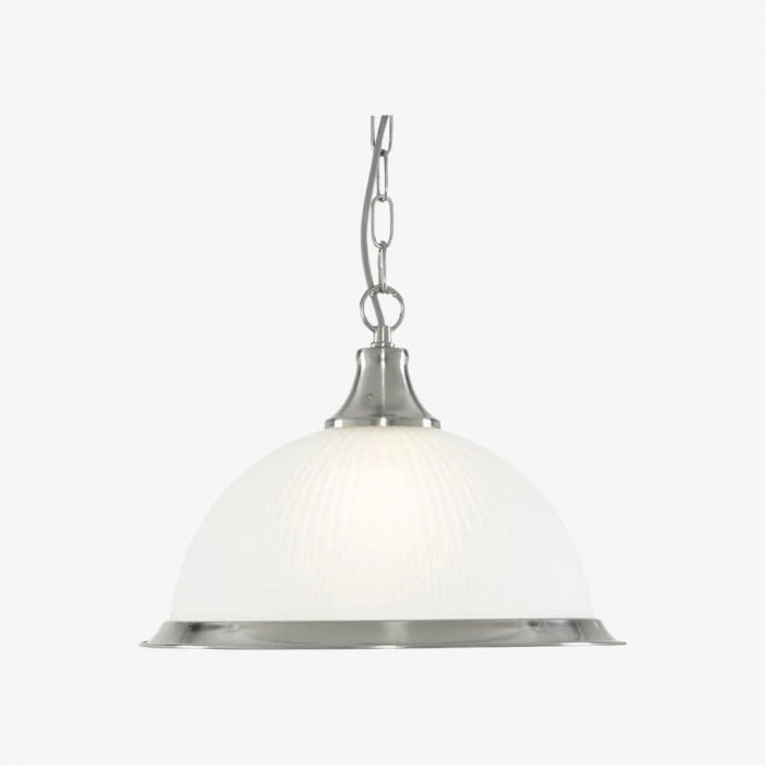 Lámpara colgante TF Vintora de vidrio acanalado: elegante moldura metálica para cocinas, comedores y pasillos HL2221