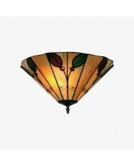 TF Vintora Modern Flush Ceiling Light - Ribbed Glass and Metal Trim for Kitchens or Hallways HL2245