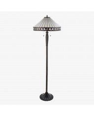 Lámpara de pie apilada Tarivon - Pantalla de lino antigua moderna para dormitorio y sala de estar HL1886