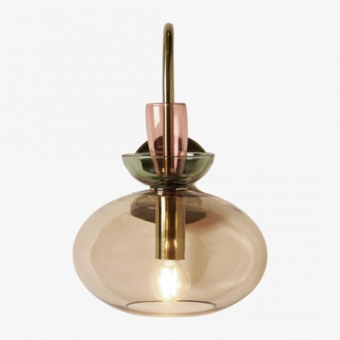 Applique murale décorative Tintora en verre transparent coloré - Fixation en métal - Idéale pour un couloir ou une chambre