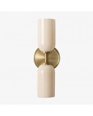 Applique da parete minimalista Vega Glass Globe con luce diffusa e morbida, disponibile con una o due luci HL1960