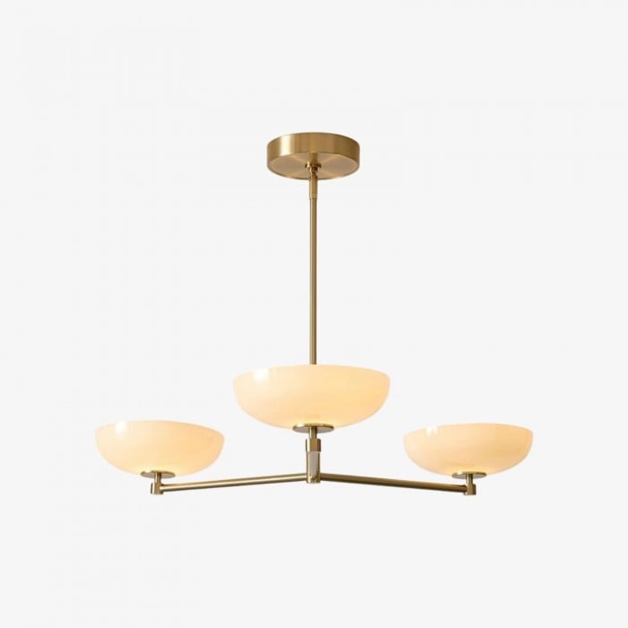 Vega Glass Mid-Century Modern Globe Chandelier with Glass Shades for Dining Room and Kitchen Island HL1971