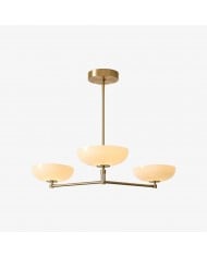 Lámpara de araña Lunetal de varias luces con detalles de cristal y acabado en latón: lujo moderno para comedor y sala de estar