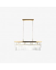 Vornix 6-flammige lineare Pendelleuchte – Moderne Industrieleuchte im Holzbalken-Design für Kücheninsel und Esszimmer HL2049