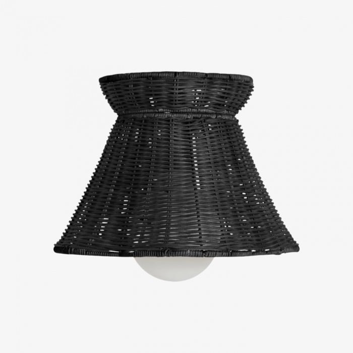 Lámpara de techo Wickara con silueta orgánica tejida - Ratán estilo bohemio para sala de estar HL1865