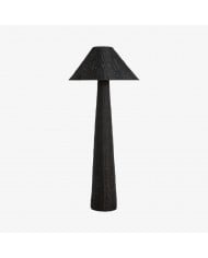 Yumeko Natural Woven Floor Lamp - Modern Scandi Bamboo Shade Standing Lamp for Bedrooms or Living Rooms HL2167