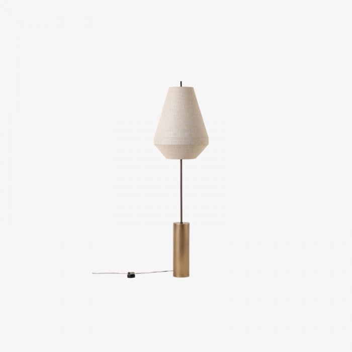 Zalen vloerlamp - Hanglamp met gelaagd linnen design en verouderd messing design voor de woonkamer HL1917
