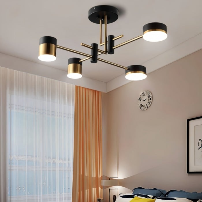 Plafonnier de luxe Spider Sputnik en métal avec disque HL1090