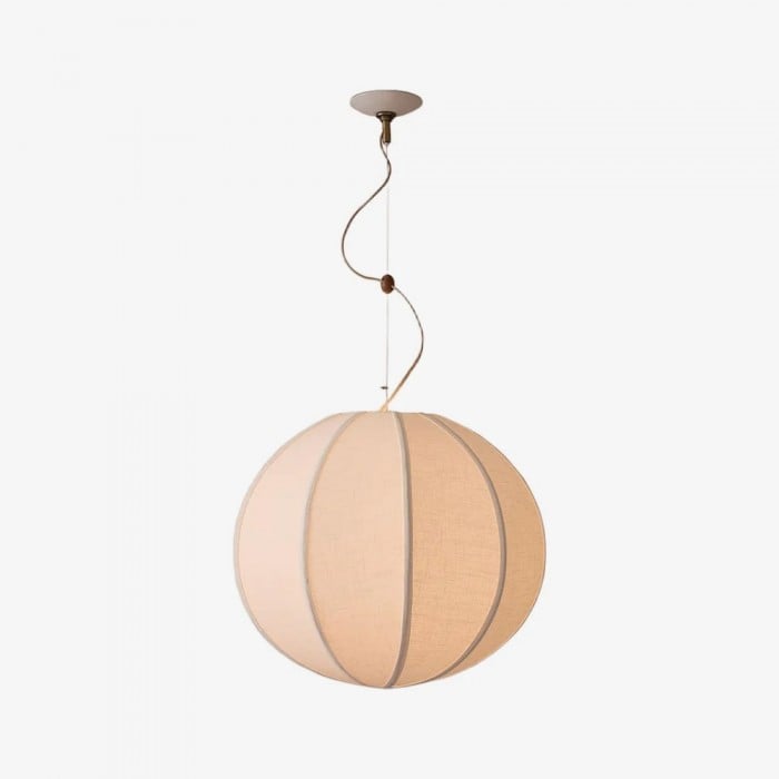 Lámpara colgante Alvian - Pantalla de lino con altura ajustable para un comedor acogedor HL1497