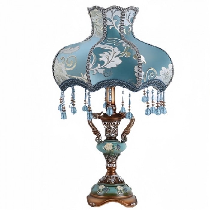 Palace Floral Resin Carved Base Table Lamp HL877