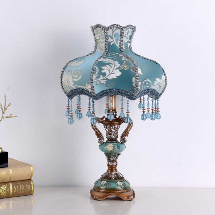 Palace Floral Resin Carved Base Table Lamp HL877