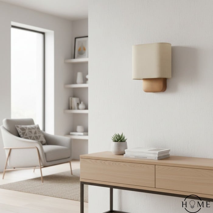 Nolvara Moderne Wandlamp met Stoffen Kap - Minimalistische Metalen Armatuur voor Slaapkamer en Hal HL2258