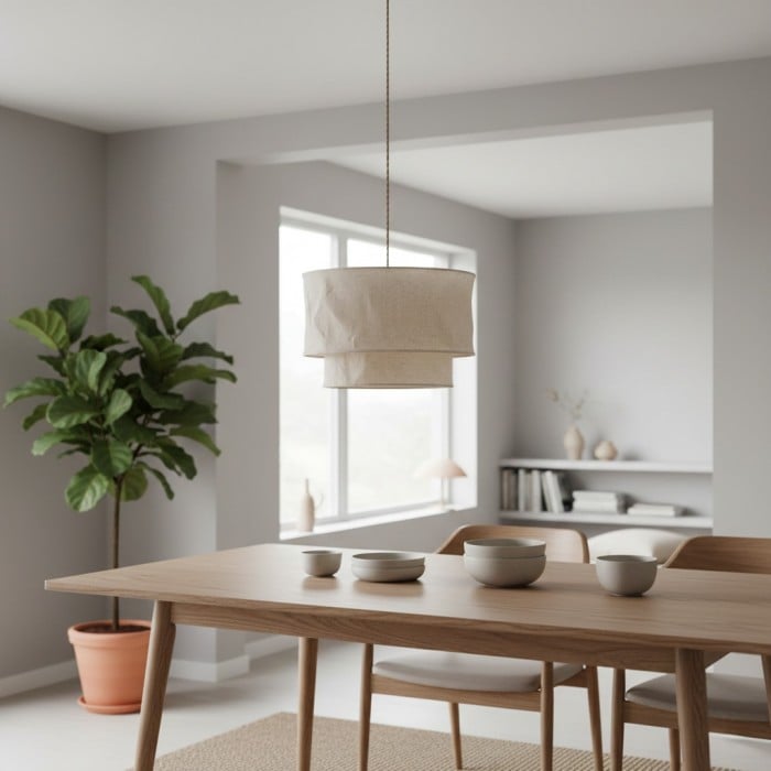 Aeroloom Pendelleuchte mit organischer Textur – Weicher, mehrlagiger Stoffschirm, moderne dekorative Beleuchtung für jeden Raum