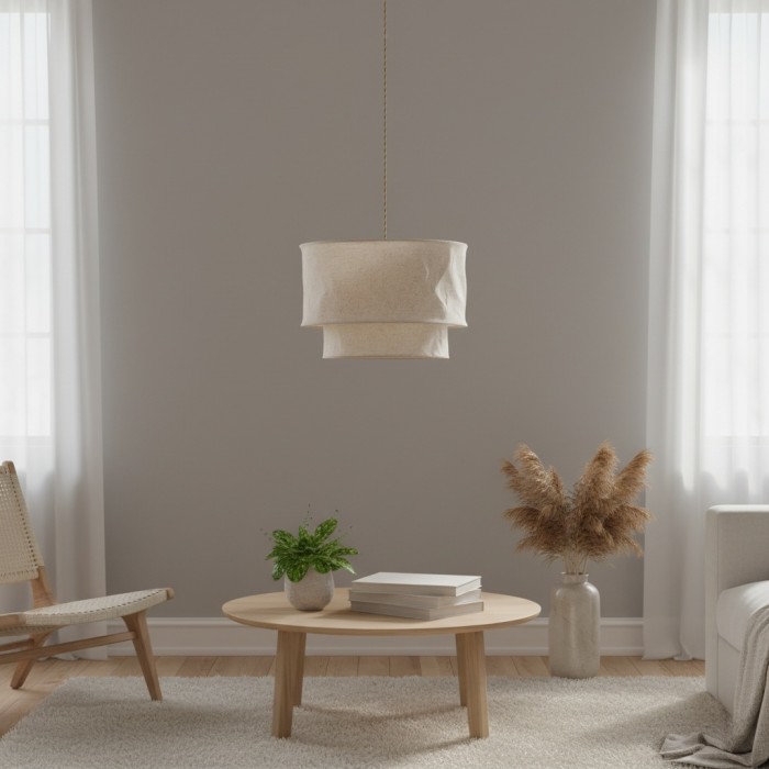 Aeroloom Pendelleuchte mit organischer Textur – Weicher, mehrlagiger Stoffschirm, moderne dekorative Beleuchtung für jeden Raum