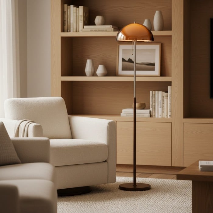 Lámpara de pie moderna Afterglow: lámpara de pie de líneas limpias para dormitorio HL2358