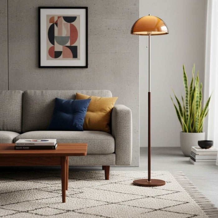 Lámpara de pie moderna Afterglow: lámpara de pie de líneas limpias para dormitorio HL2358