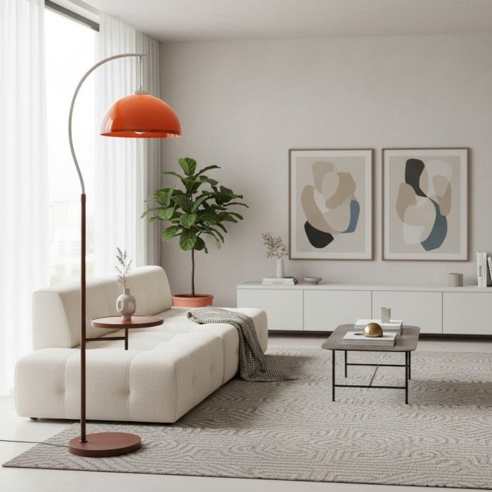 Lámpara de pie moderna Afterglow: lámpara de pie de líneas limpias para dormitorio HL2358