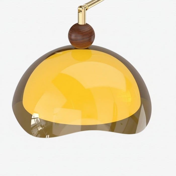 Afterglow Modern Sunset Wall Lamp - Dual Glass Shade Design with Wood-Texture Base HL2363
