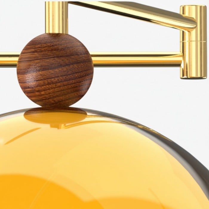 Afterglow Modern Sunset Wall Lamp - Dual Glass Shade Design with Wood-Texture Base HL2363