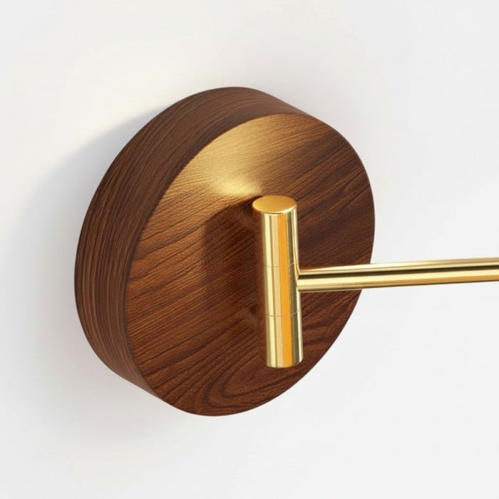 Afterglow Modern Sunset Wall Lamp - Dual Glass Shade Design with Wood-Texture Base HL2363