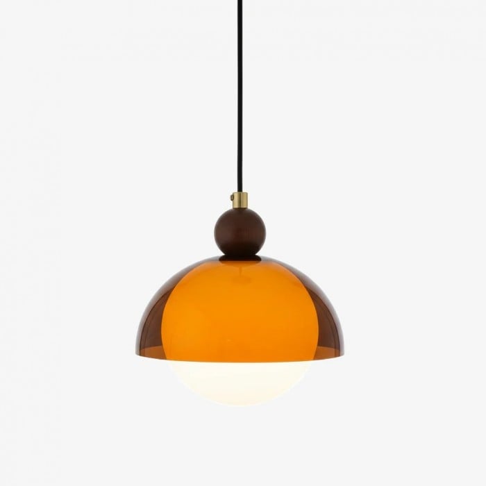 Afterglow Vintage Pendant - Hand-Blown Glass Shade Retro Pendant Lamp with Adjustable Cord for Dining Room HL2342
