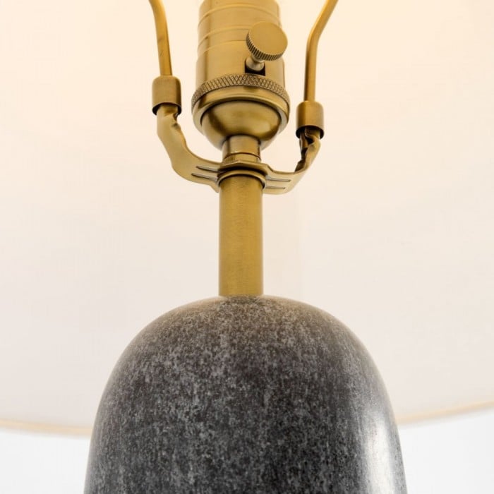 Albi Minimalistische Marmeren Tafellamp – Elegante Stoffen Kap, Geschikt voor Elke Kamer HL2388